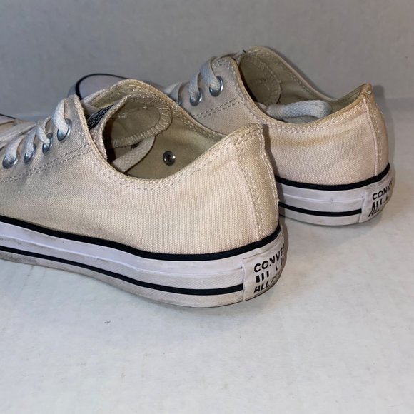 Converse Cream Chuck Taylor All Star Low Top Lace Up Sneakers, W Size 7 M Size 5 - Picture 5 of 9